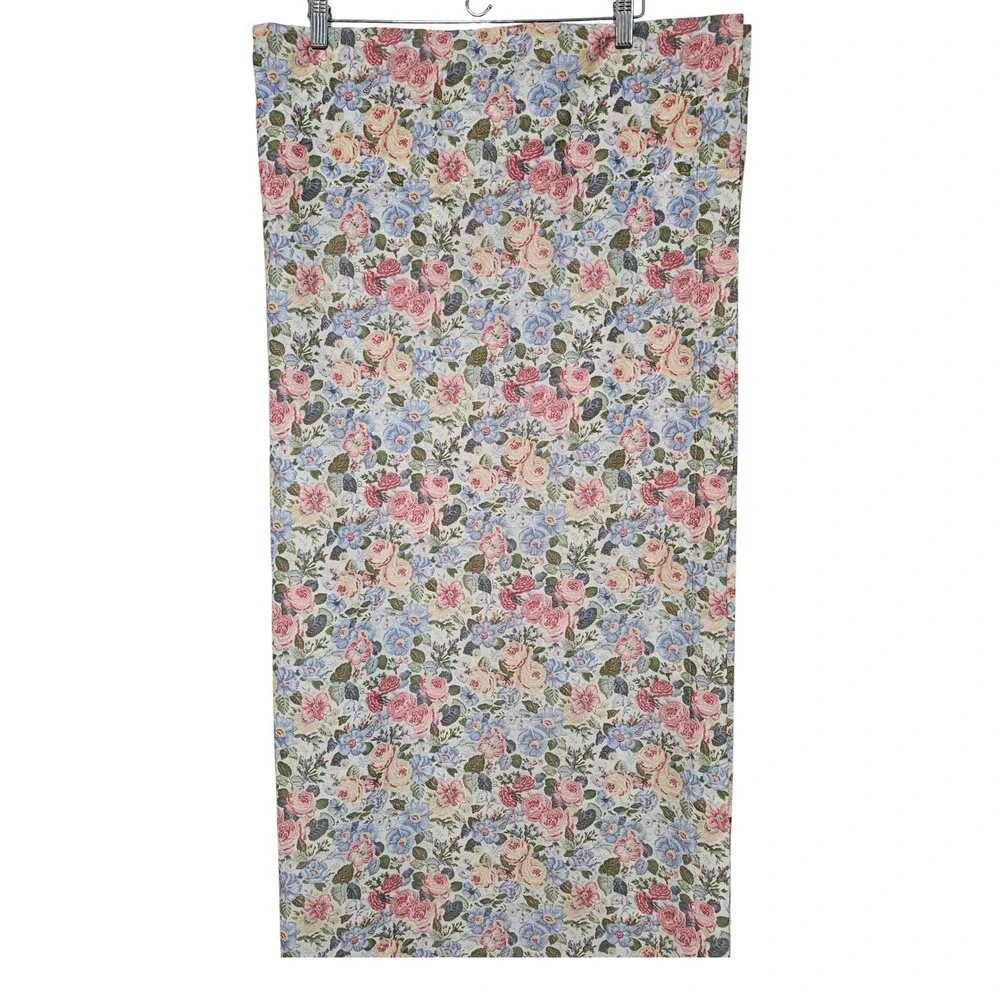 Vintage Laura Ashley Floral Curtain Panel Pink Rose Cottagecore Romatic 38x86